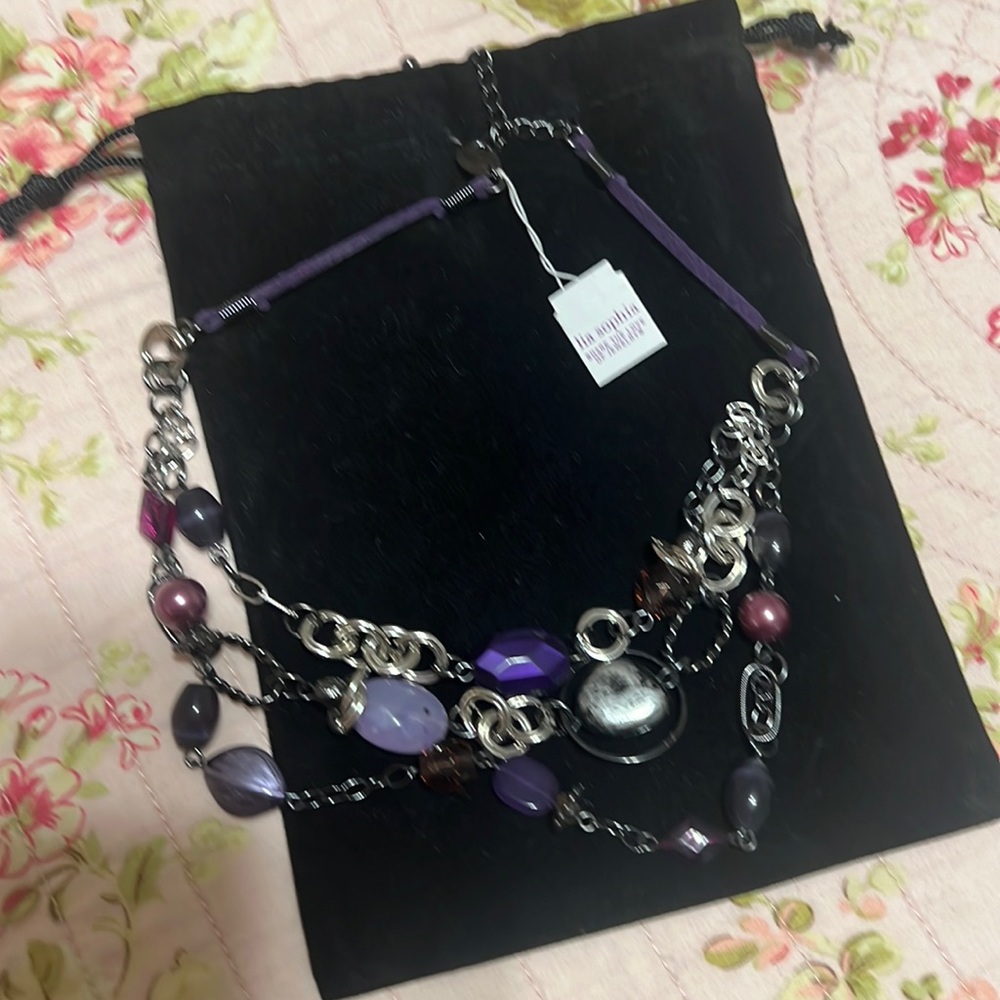 Lia Sophia purple multi strand necklace